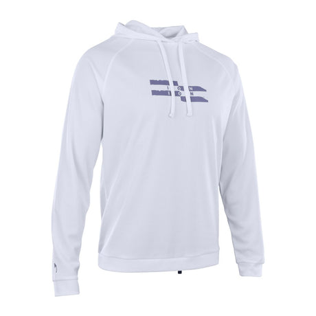 ION Wetshirt Hood Langarm Herren weiß mit Kapuze und Logo, Frontansicht