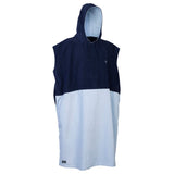 ION Poncho Select Bamboo Herren dunkelblau weiß Farbblock mit Kapuze Vorderansicht
