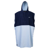 ION Poncho Select Bamboo Herren Dunkelblau Hellblau Frontansicht mit Kapuze