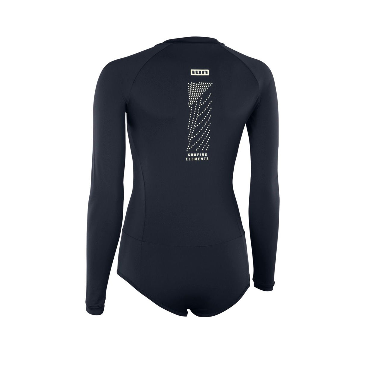 ION Bottom Swimsuit LS Damen 2024 in Schwarz mit Langarm, Rückansicht, funktionales Neopren-Material