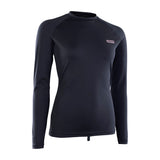 ION Damen Rashguard Langarm 2024 schwarz, Frontalansicht, langärmlig mit ION-Logo