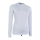 ION Damen Rashguard Langarm 2024 in Weiß, Frontansicht, UV-Schutz Funktionsshirt mit ION-Logo