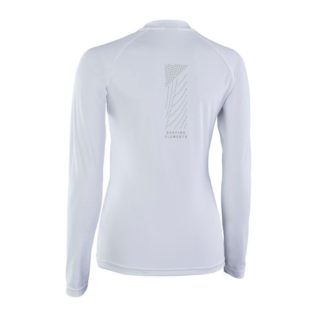 ION Damen Rashguard Langarm weiß mit Mesh-Detail am Rücken, Rückansicht