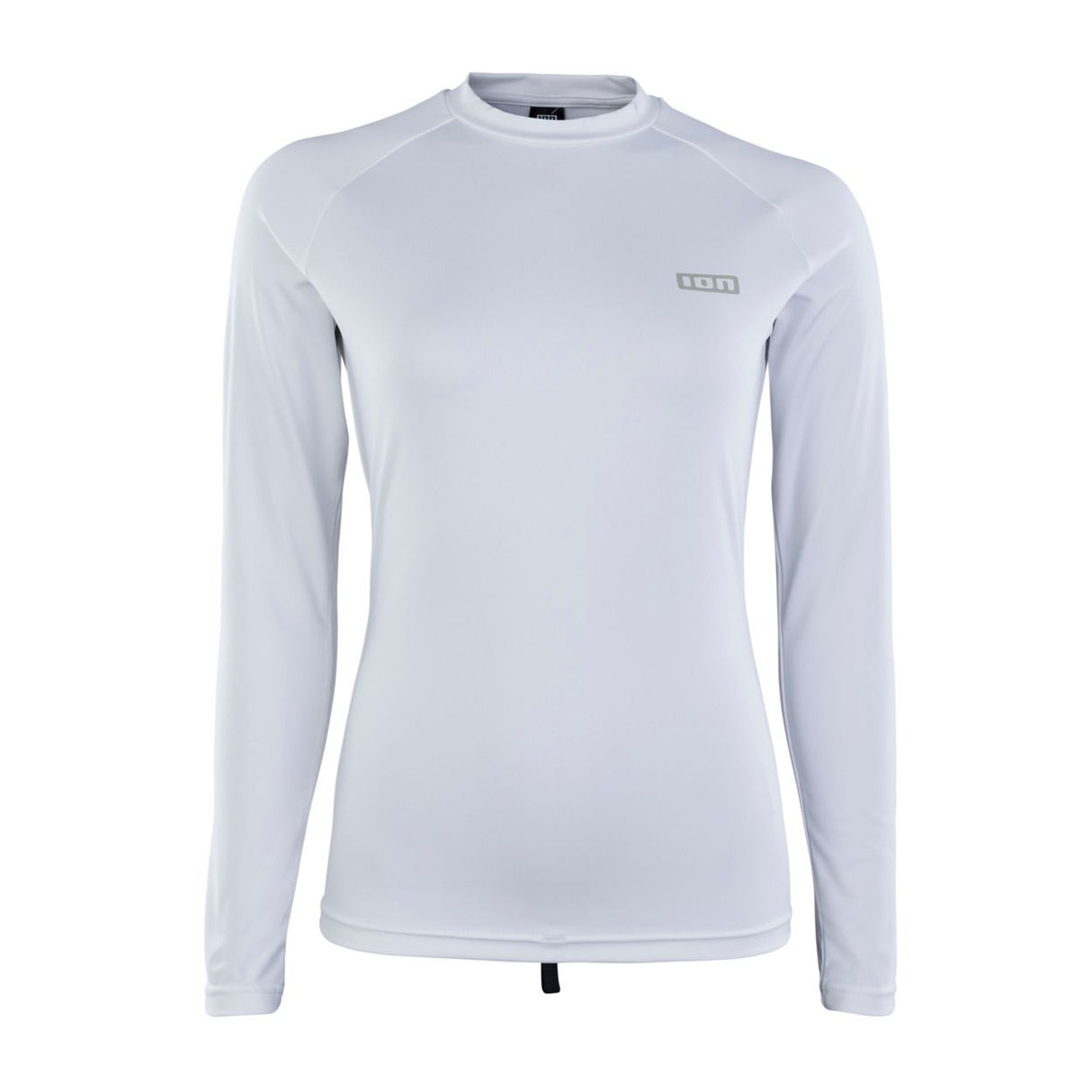 ION Damen Rashguard Langarm weiß, Frontansicht, Funktionsmaterial mit UV-Schutz