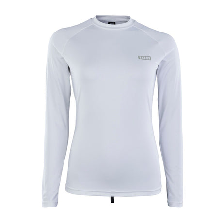 ION Damen Rashguard Langarm weiß, Frontansicht, Funktionsmaterial mit UV-Schutz