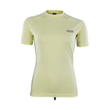 ION Rashguard SS Damen 2024 in hellem Gelb, Kurzarm-Badeshirt mit UV-Schutz, Frontansicht