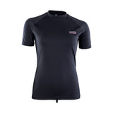 ION Rashguard SS Damen 2024 in Schwarz, Kurzarm-Badeshirt mit ION-Logo, Frontalansicht