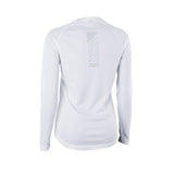 ION Wetshirt Langarm Damen 2026 weiß, Rückansicht, Funktionsmaterial mit gesticktem Logo
