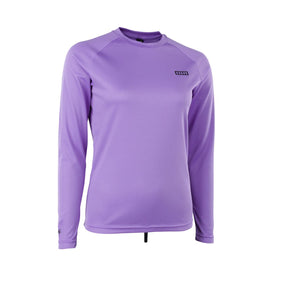 ION Wetshirt Langarm Damen 2026 in Lila, Frontansicht, langärmliges Neopren-Shirt mit ION-Logo