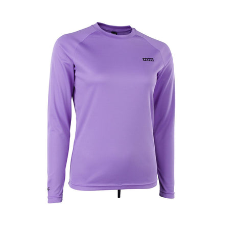 ION Wetshirt Langarm Damen 2026 in Lila, Frontansicht, langärmliges Neopren-Shirt mit ION-Logo
