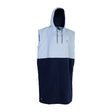 ION Poncho Select Bamboo 2026 hellblau-dunkelblau, ärmellos mit Kapuze, Frontalansicht