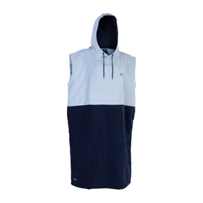 ION Poncho Select Bamboo 2026 hellblau-dunkelblau, ärmellos mit Kapuze, Frontalansicht