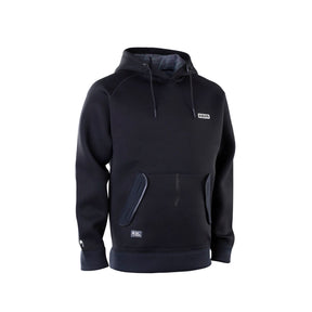 ION Neo Hoody Reversible 2026 Kapuzenpullover in Schwarz, Frontalansicht mit Kapuze und Taschen