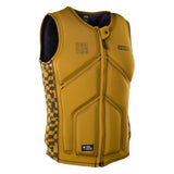 ION Collision Vest Core Front Zip 2026 in Gelb mit schwarzem Karomuster, Frontreißverschluss und Polsterung, Vorderansicht