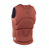 ION Collision Vest Core Front Zip 2026 in Rostrot mit Schutzpolstern, Frontansicht