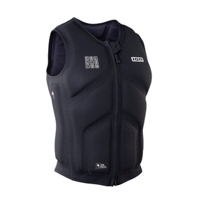 ION Collision Vest Core Front Zip 2026, schwarze Neopren-Schutzweste mit Frontreißverschluss, Frontalansicht