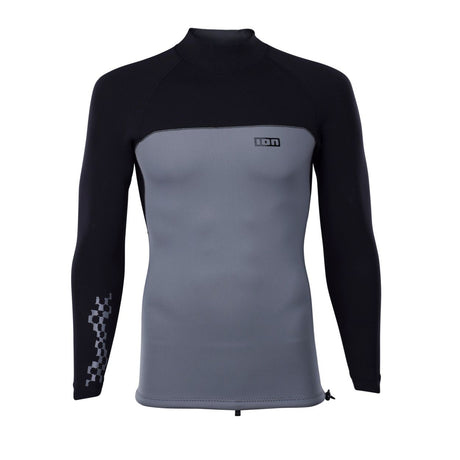 ION Neo Top 2/2 LS men Neoprenoberteil schwarz grau Langarm Frontansicht