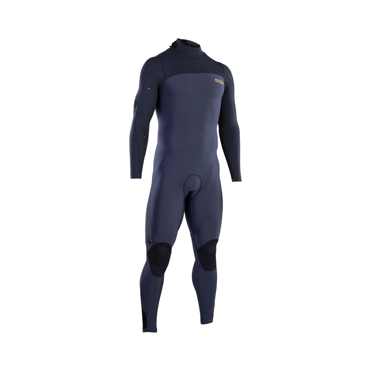 ION Seek Amp 4/3 Back Zip Neoprenanzug in Dunkelblau mit schwarzen Einsätzen, Frontalansicht