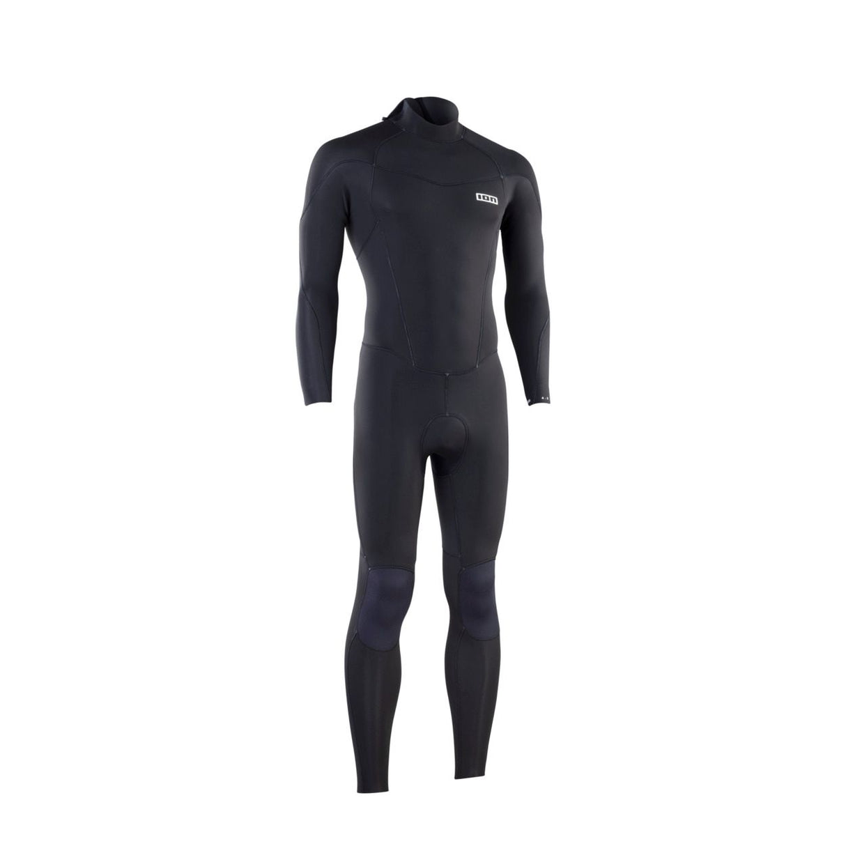 ION Element 4/3 Back Zip Neoprenanzug schwarz, Frontansicht, Ganzkörper-Wetsuit mit Rückenverschluss