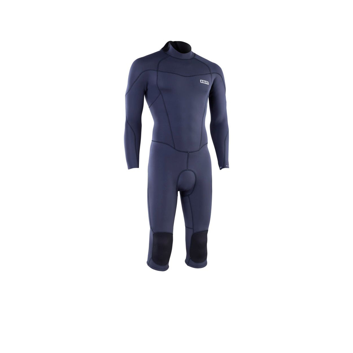 ION Element 4/3 Overknee LS Back Zip Neoprenanzug in Dunkelblau, Frontansicht des langärmeligen Tauchanzugs mit Rückreißverschluss