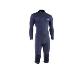 ION Element 4/3 Overknee LS Back Zip Neoprenanzug in Dunkelblau, Frontansicht des langärmeligen Tauchanzugs mit Rückreißverschluss