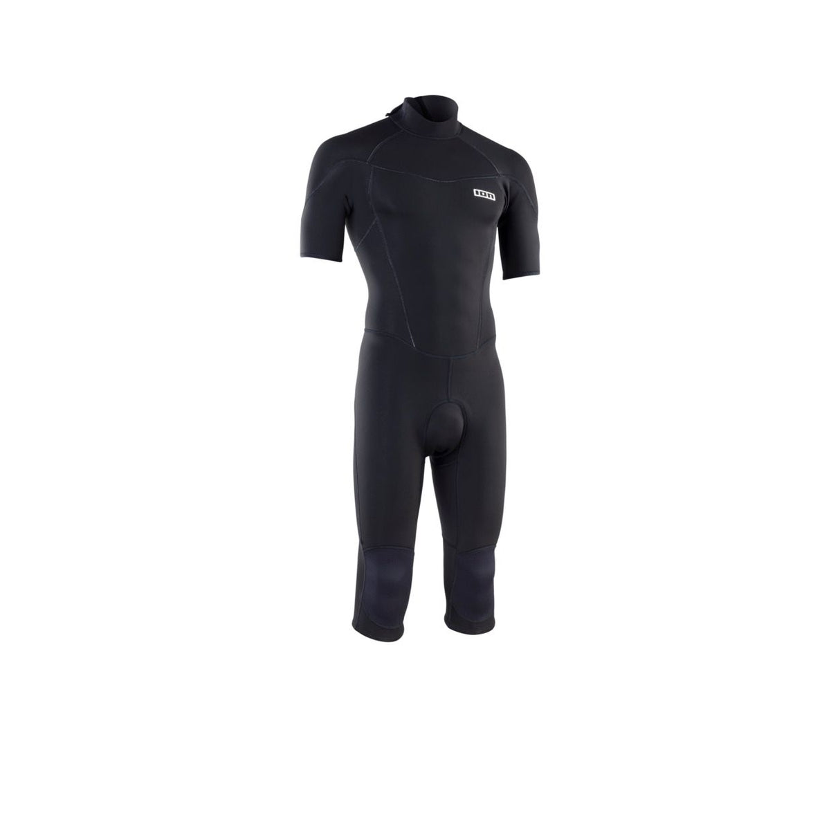 ION Element 3/2 Overknee Neoprenanzug schwarz, Kurzarm, Rückenreißverschluss, Frontansicht