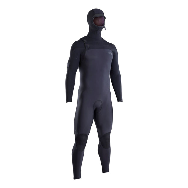 ION Seek Amp 6/5 Herren Neoprenanzug mit Kapuze und Front Zip in Schwarz, Frontalansicht