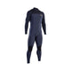 ION Seek Amp 4/3 Front Zip Neopren-Anzug in Dunkelblau, Frontansicht, Ganzkörper-Wetsuit mit kontrastierenden schwarzen Panels an Schultern und Beinen