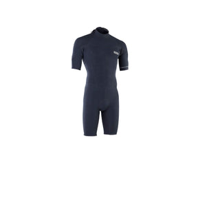 ION Static 2/2 Shorty Back Zip 2026 Neopren-Anzug in Dunkelblau, Frontansicht