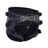ION Radar 2026 Trapez Waist Harness schwarz-blau, Draufsicht mit offenen Taschen und Schnallensystem