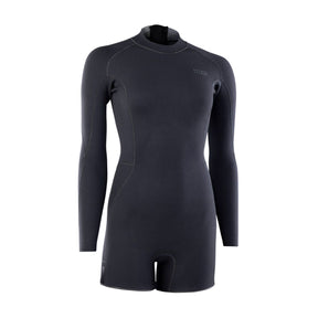 ION Amaze Amp Shorty 2.0 LS Back Zip Damen Neoprenanzug in Schwarz, Frontansicht