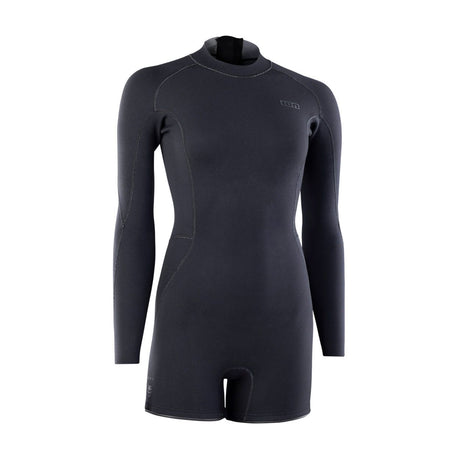 ION Amaze Amp Shorty 2.0 LS Back Zip Damen Neoprenanzug in Schwarz, Frontansicht