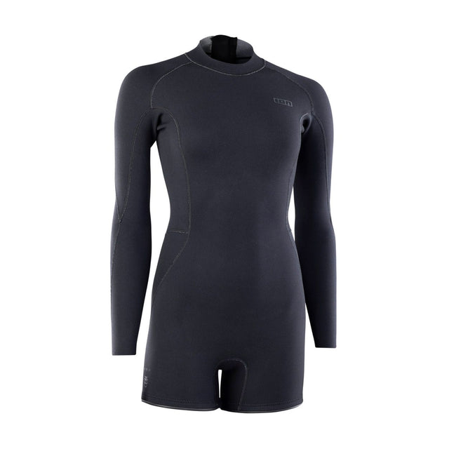 ION Amaze Amp Shorty 2.0 LS Back Zip Damen Neoprenanzug in Schwarz, Frontansicht