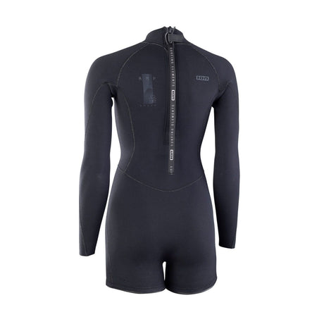 ION Amaze Amp Shorty 2.0 LS Back Zip Women Neoprenanzug schwarz, Rückenreißverschluss, Rückansicht