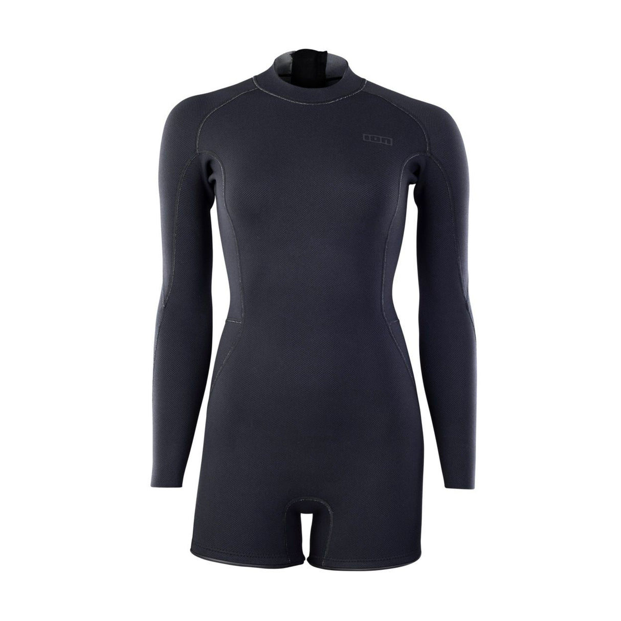 ION Amaze Amp Shorty 2.0 LS Damen Neoprenanzug schwarz mit Rückenreißverschluss, Frontansicht