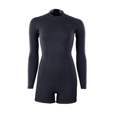 ION Amaze Amp Shorty 2.0 LS Damen Neoprenanzug schwarz mit Rückenreißverschluss, Frontansicht