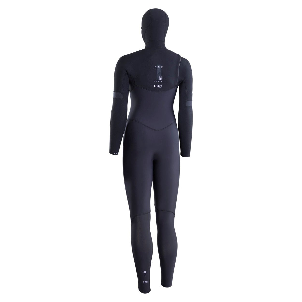 ION Amaze Amp 6/5 Neoprenanzug mit Kapuze und Front-Zip für Damen, schwarz, Rückansicht