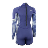 ION Amaze Shorty 2.0 LS Back Zip Women Neoprenanzug in Blau mit Rückenreißverschluss, Rückenansicht