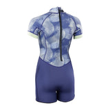 ION Amaze Shorty 2.5 2026 Neoprenanzug in Blau mit geometrischem Muster, Kurzarm, Rückenverschluss, Rückansicht