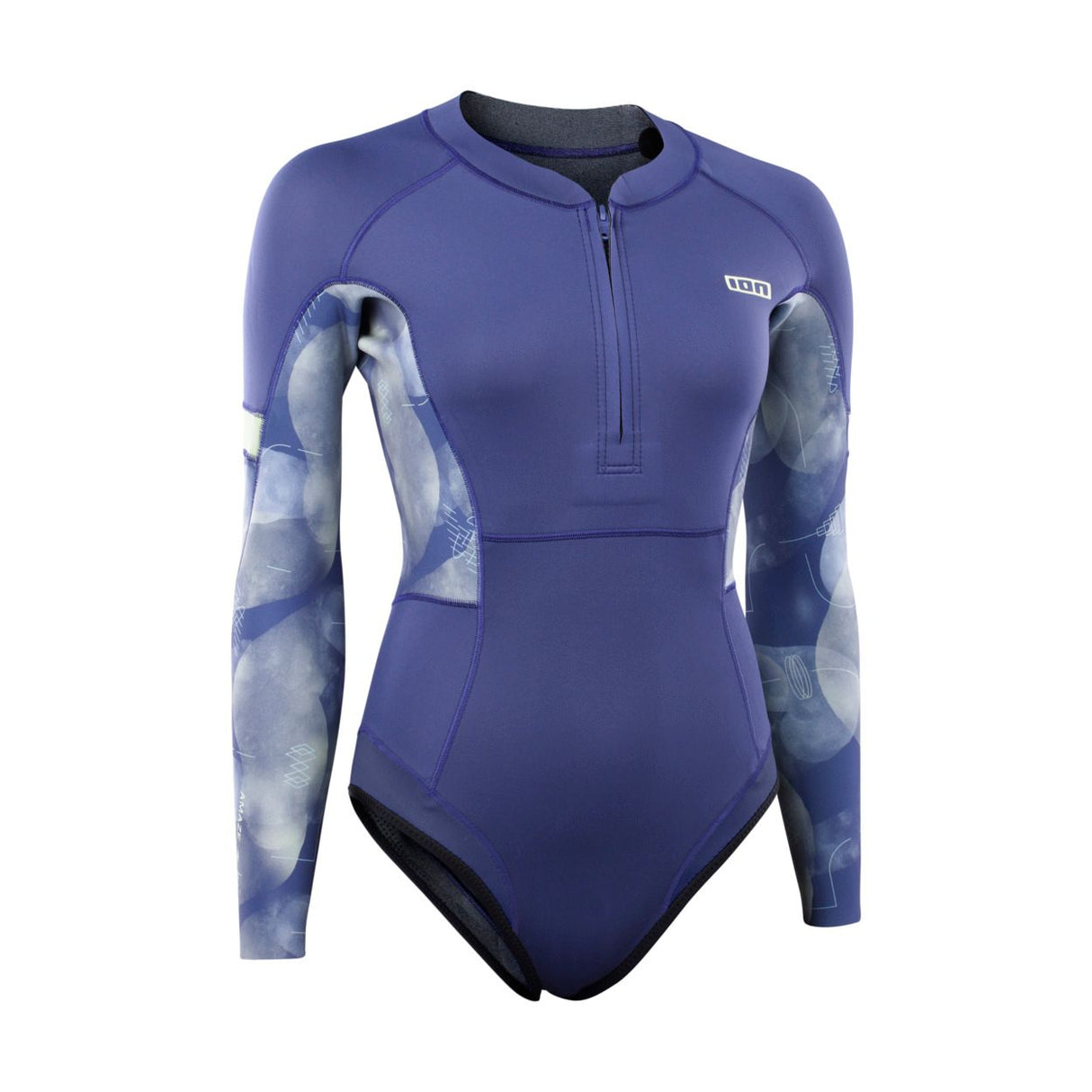 ION Amaze Hot Shorty 1.5 LS Neoprenanzug Damen Blau Frontreißverschluss Frontalansicht