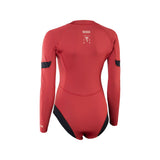 ION Amaze Hot Shorty 1.5 LS Neoprenanzug Damen rot-schwarz Frontverschluss Rückansicht