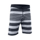 ION Surf Shield 2026 Badeshorts mit Blockstreifen in Dunkelblau und Hellgrau, Frontansicht
