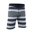 ION Surf Shield 2026 Badeshorts mit Blockstreifen in Dunkelblau und Hellgrau, Frontansicht