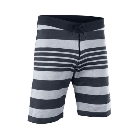 ION Surf Shield 2026 Badeshorts mit Blockstreifen in Dunkelblau und Hellgrau, Frontansicht