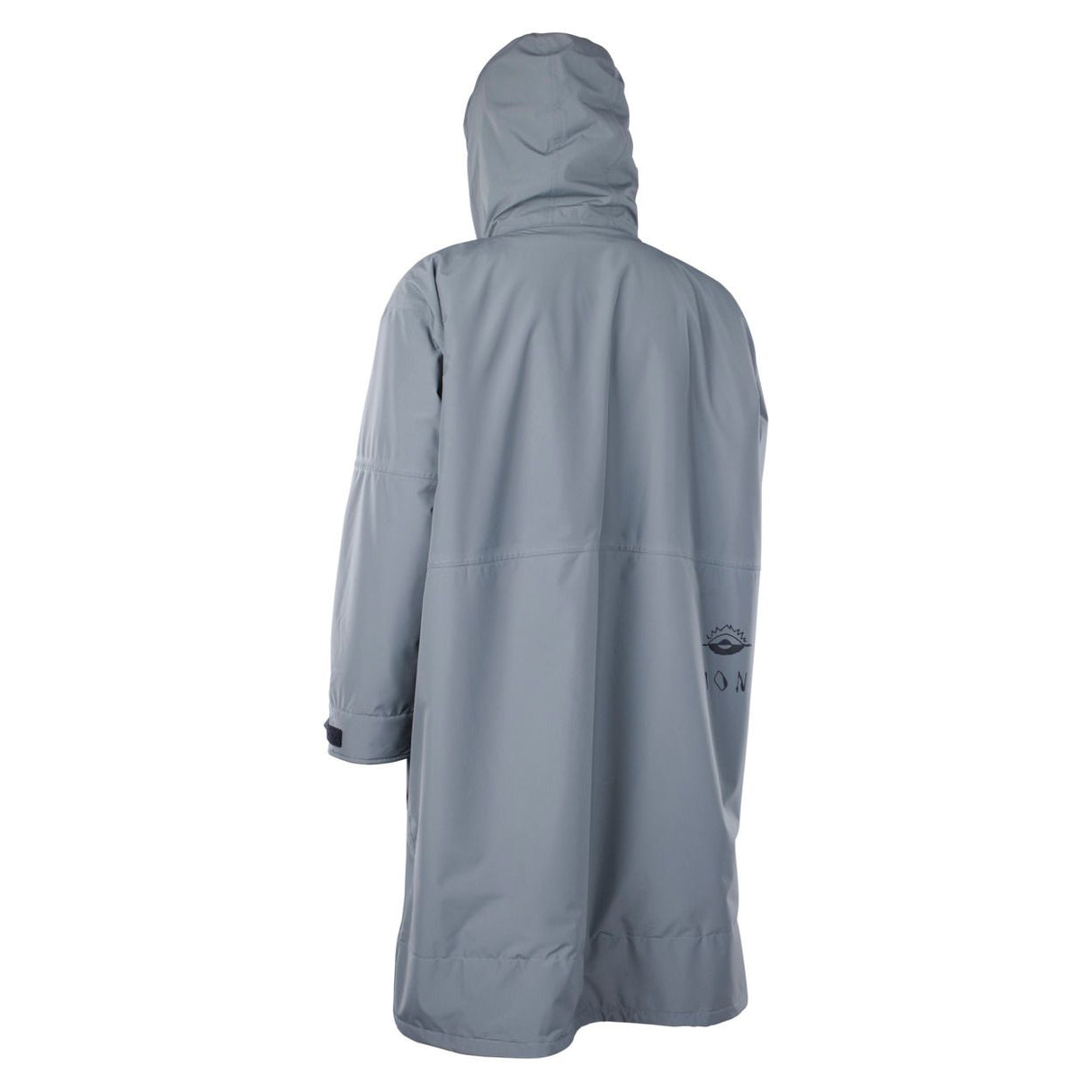 ION Storm Coat Unisex 2026 in Grau, Rückansicht mit Kapuze, Funktionsjacke aus Synthetik