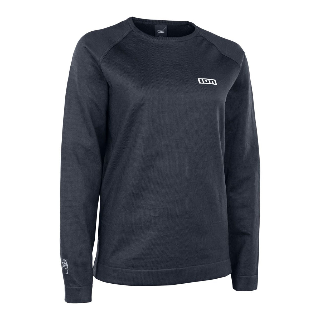 ION Wetshirt LS Surf Shield 2026 Langarmshirt in Dunkelblau, Frontalansicht mit ION-Logo