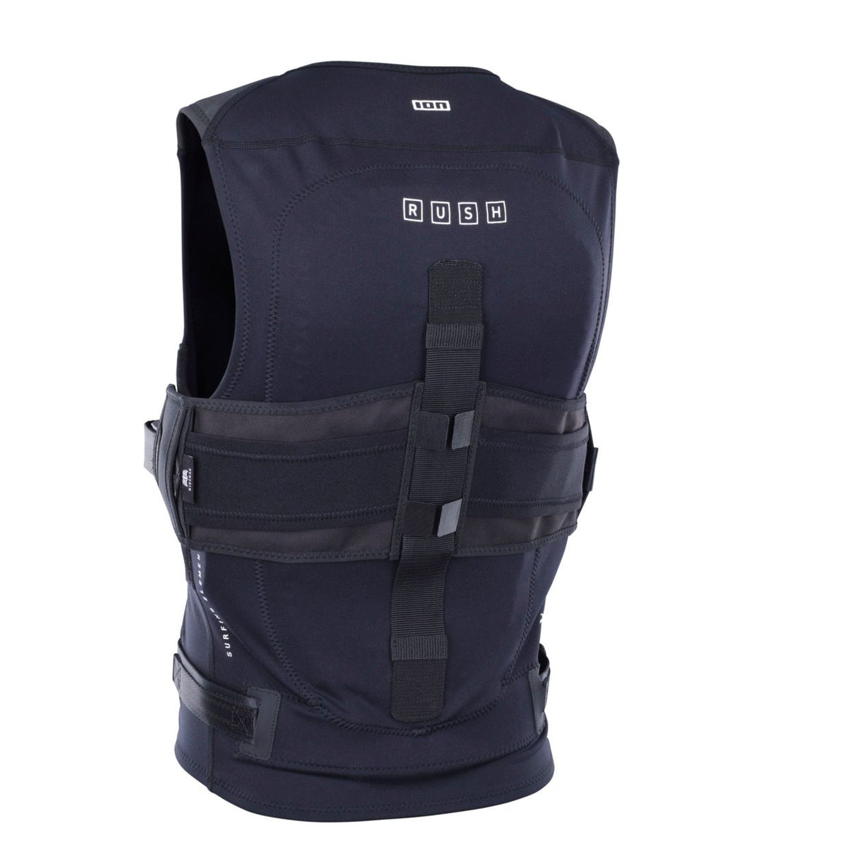 ION Rush Wing Vest 2026 Neopren Weste marine, Frontansicht mit Verschlussriemen und Logo