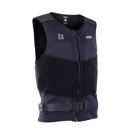 ION Rush Wing Vest 2026 Wakeboard Weste in Schwarz und Grau mit Reißverschluss, Frontansicht