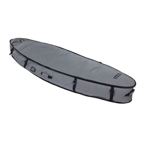 ION Windsurf Boardbag Core 2026 grau mit Tragegriffen und Befestigungsgurten, Seitenperspektive