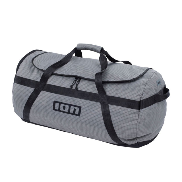 ION Session Duffel Bag 2026 grau mit schwarzen Tragegriffen und Ripsband, Seitenperspektive